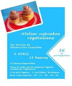 Atelier Cup Cakes Végétaliens Semaine VEGAN Bordeaux 2016